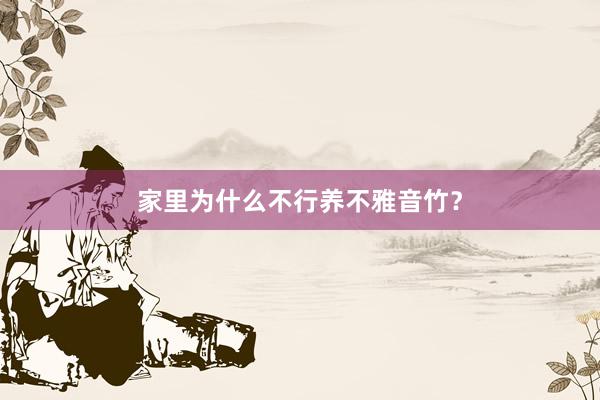 家里为什么不行养不雅音竹？