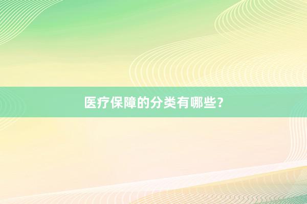 医疗保障的分类有哪些？